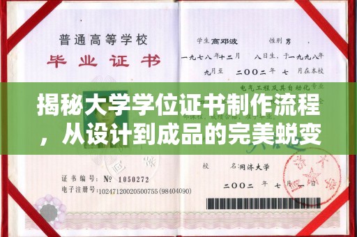 东川揭秘大学学位证书制作流程，从设计到成品的完美蜕变