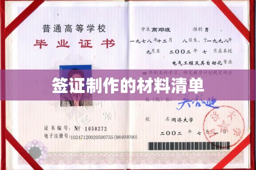 东川签证制作的材料清单