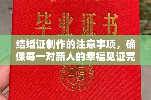 东川结婚证制作的注意事项，确保每一对新人的幸福见证完美无瑕