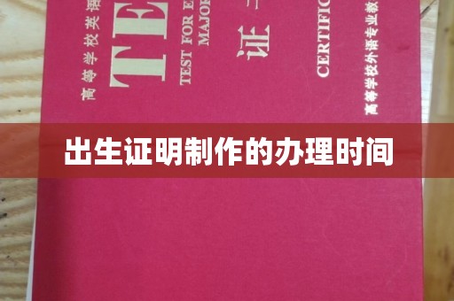 东川出生证明制作的办理时间